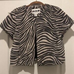 Live a Little Zebra Print Button Down Jacket